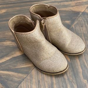 Gold sparkle ankle boots. Toddler size 7